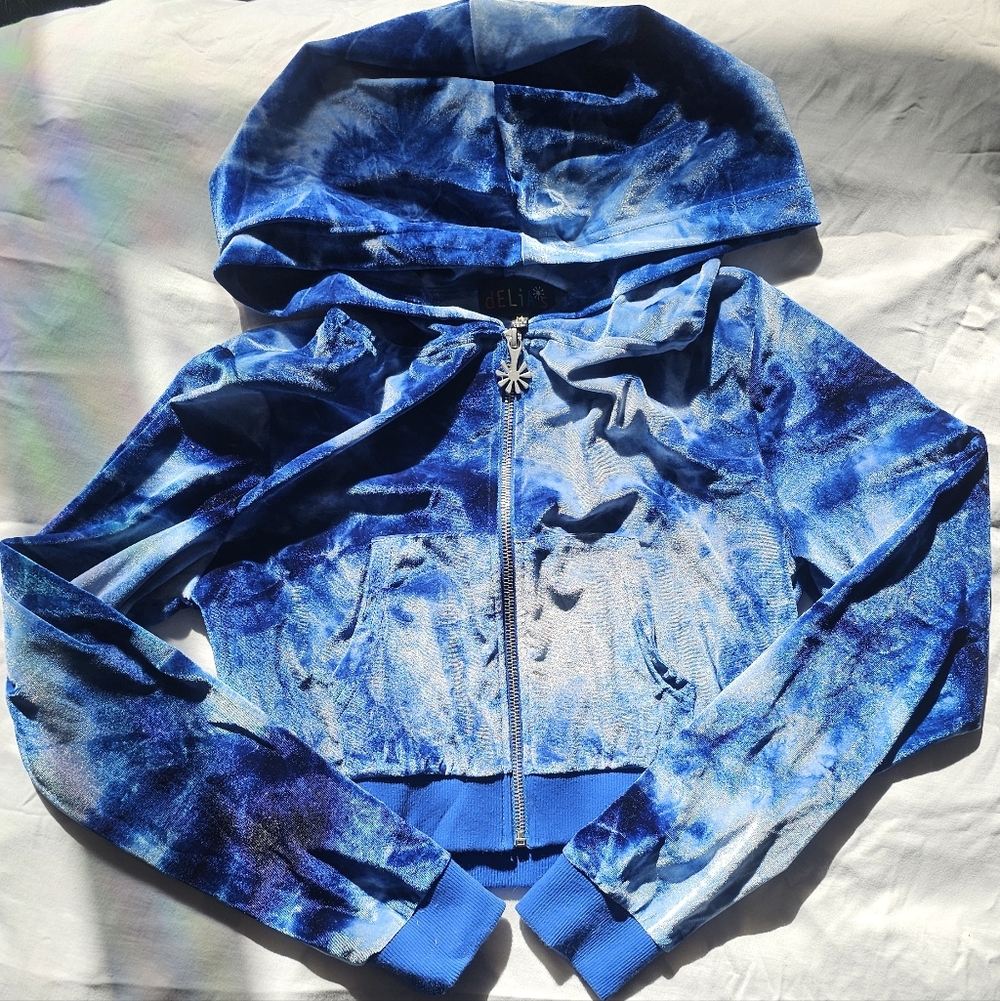 Blue and Black Zip-Up Jacket